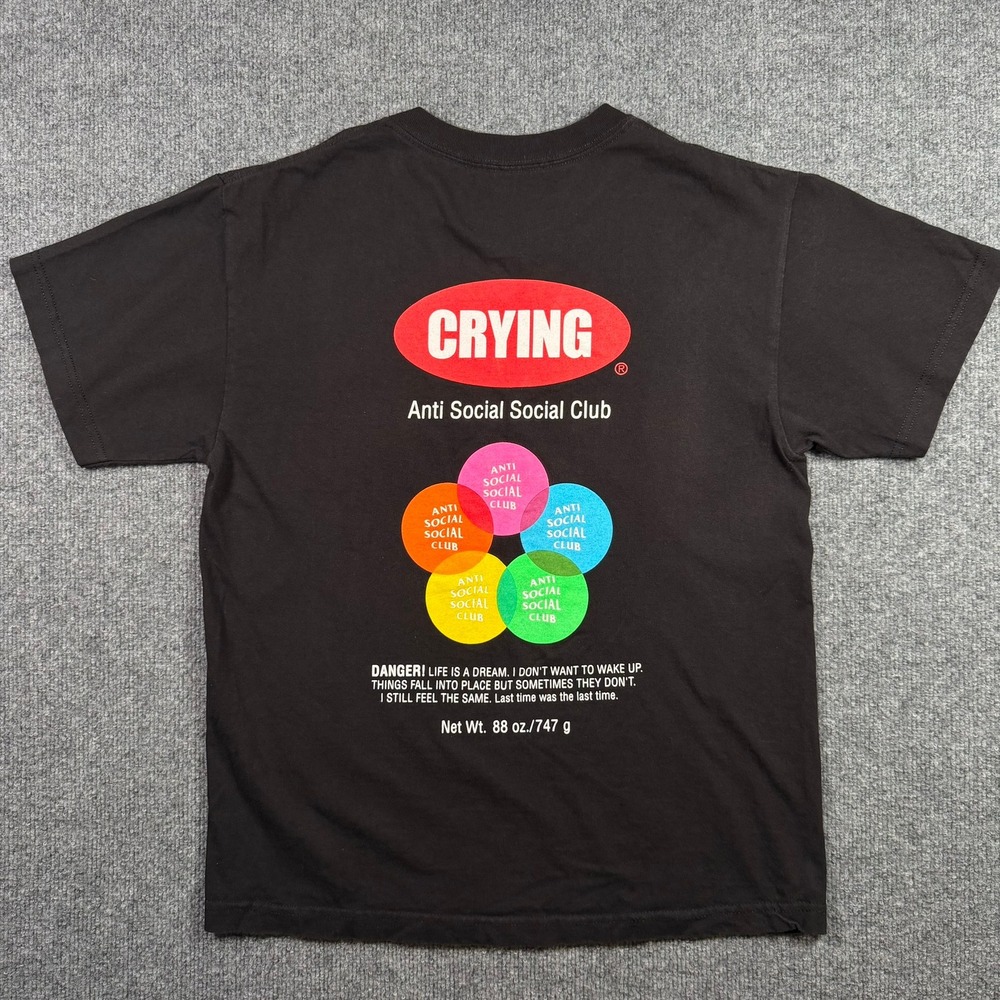 Anti Social Social Club T-Shirt M DS Black Crying Toy With Me Graphic Tee